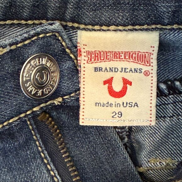 True Religion Vintage Joey Jeans Size 29 Bootcut Thick Stitch Made in USA - Picture 4 of 16